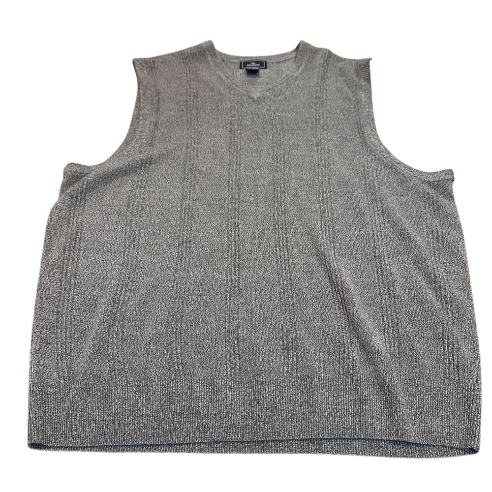 DOCKERS Men's Gray Ribbed Sweater Vest Size XL